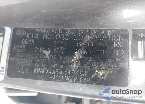 2016 Kia Forte Lx from USA, damaged, VIN KNAFX4A69G5479688